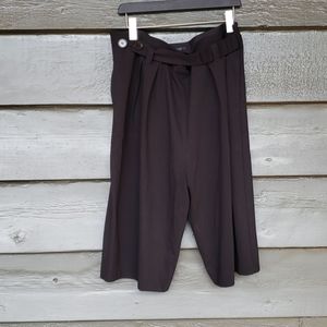 COS Black Loose Fit Wide-Leg Culottes Crop Pants M